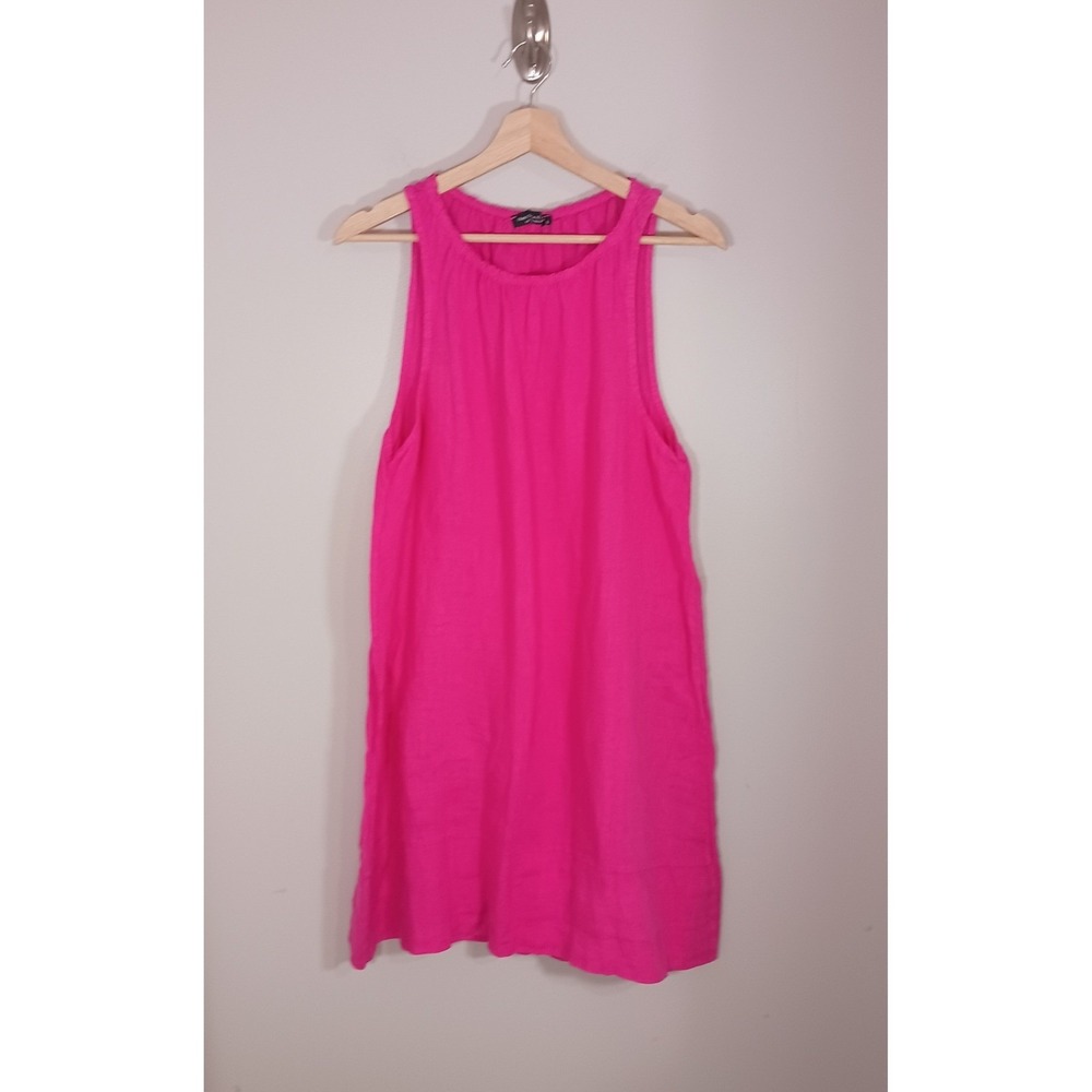 Linen Shift Sleeveless Dress Women's Size S Francesca Bettini Vacation Coastal